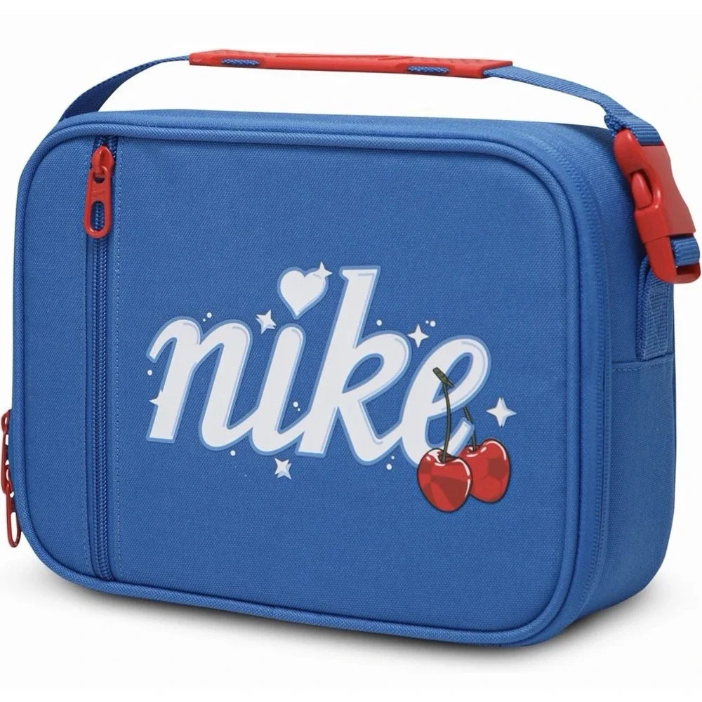 Nike Kids Cherry Hearts Futura Fuel Pack Lunch Box Bag Blue Insulated Hard Shell